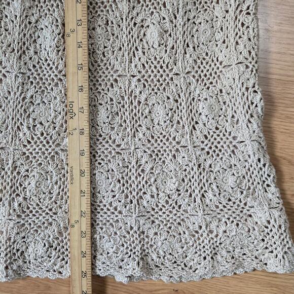 R&K Originals Vintage Womens Hand Crochet Knit Top & Skirt Set 10 Boho Natural - Picture 12 of 12